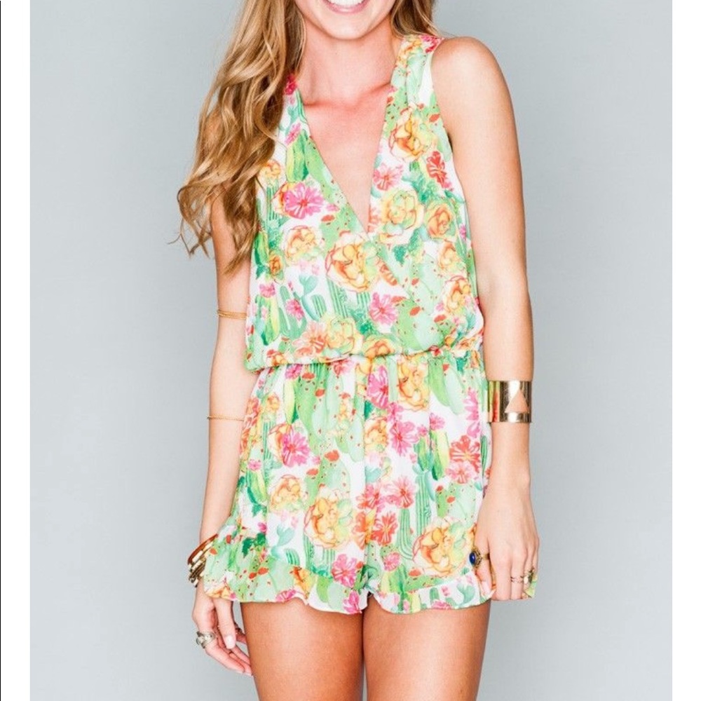 SHOW ME YOUR MUMU Riri Romper Cactus Print